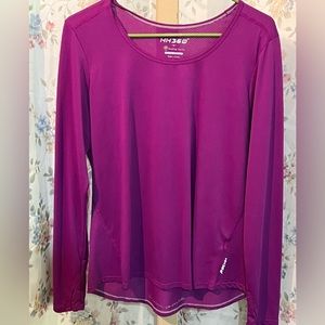 Healing Hands Sz Large HH360 Fuchsia Long Sleeve Top     Under Scrub Top Shirt